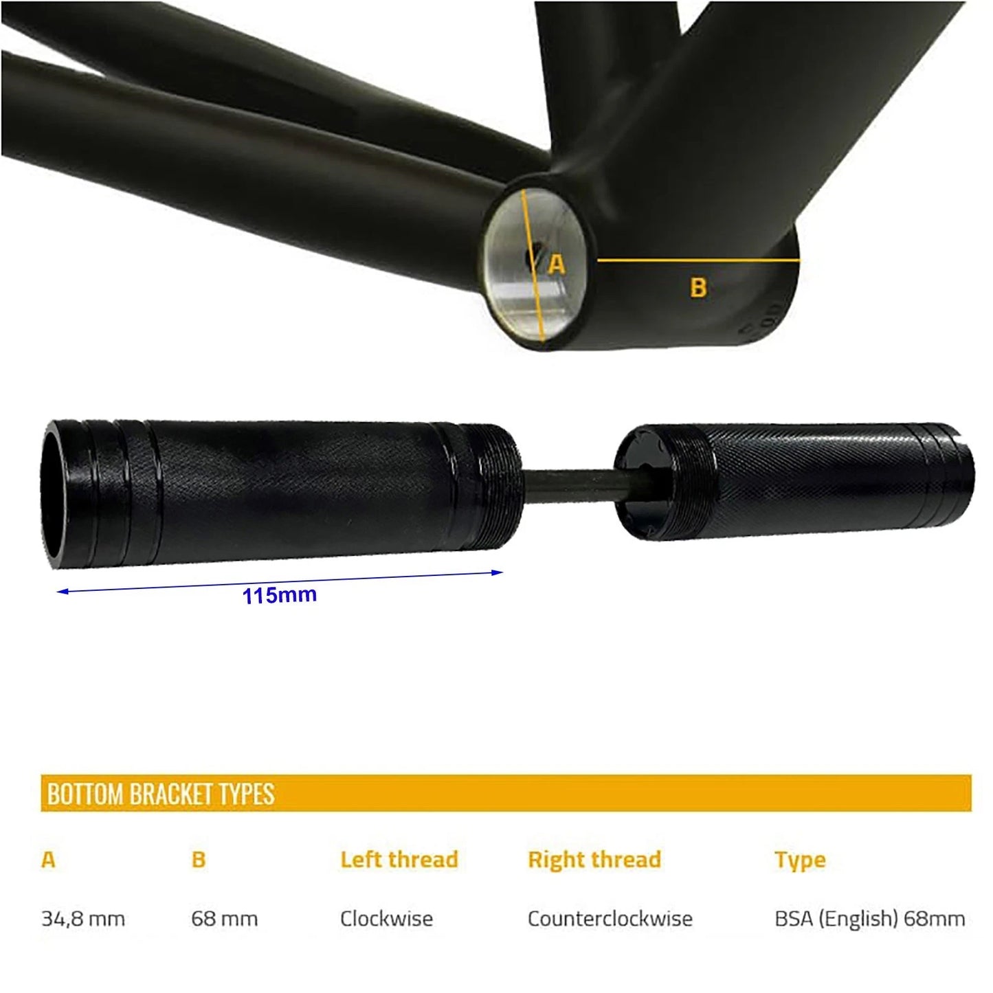 Electric Bike Alloy Foot Stunt Peg Bottom Bracket 68mm x 34.8mm Footrest Convert