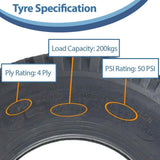 4.10x3.50-6 P605 4PLY TL TYRE For Ride On Mower Mobililty Scooter Pride Shoprider Invacare 6"