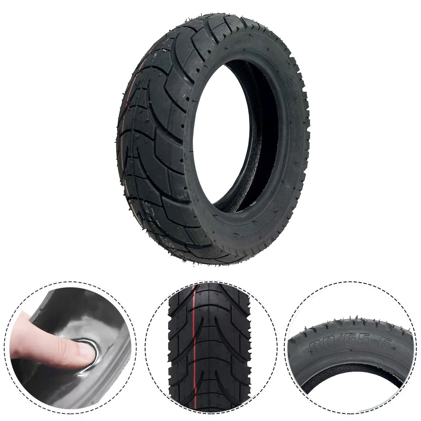 10 Inch 80/65-6 Off-road Road Self-healing Tyres Tires For-E-Scooter 10x3.0