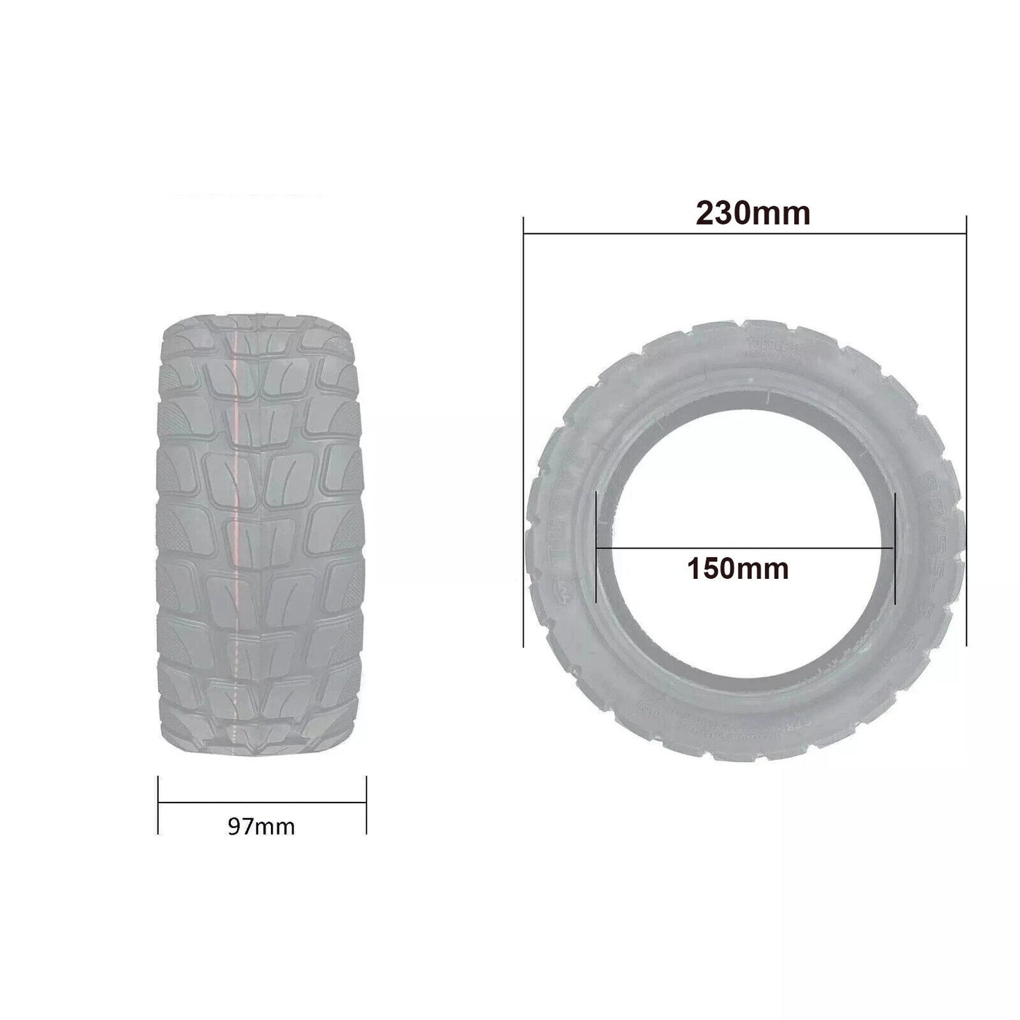 90/55-6 ELECTRIC SCOOTER TYRE for 10" DRAGON CYCLONE PRO, GTR V2, LIGHTNING V1