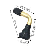 2pcs Valve Stem Bent Angled Brass Stem, Snap-in Rubber Base Tubeless Rim Valves - TDRMOTO