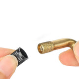 2pcs Valve Stem Bent Angled Brass Stem, Snap-in Rubber Base Tubeless Rim Valves - TDRMOTO