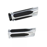 Chrome Custom Motorcycle 1'' Hand Grips Handle Bar End For Harley Honda Yamaha - TDRMOTO