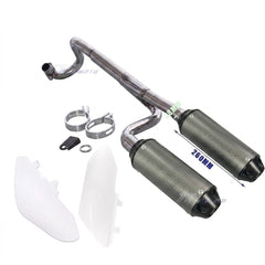 Silver Big Bore Dual Exhaust Muffler CRF50 STYLE Atomik Pitpro Thumpstar DHZ