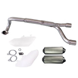 Silver Big Bore Dual Exhaust Muffler CRF50 STYLE Atomik Pitpro Thumpstar DHZ