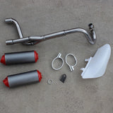 Dual Twin Red Exhaust Muffler For Dirt Bike 50cc 70cc 90cc 110cc 125cc