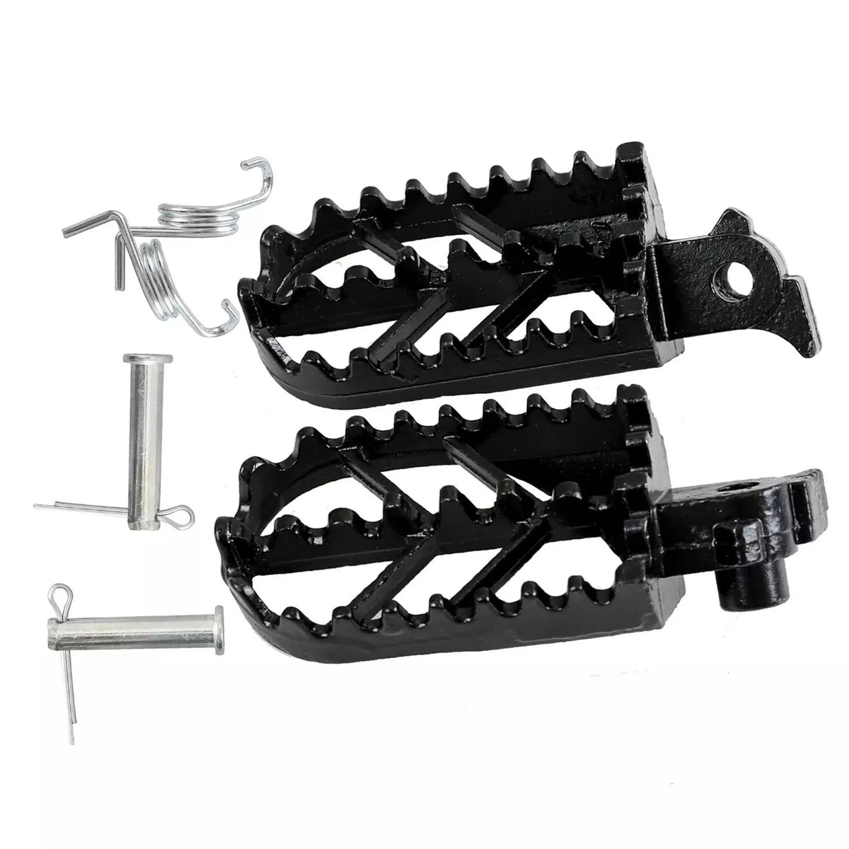 Steel Universal Folding Foot Pegs Footpegs for Dirt Pit Bike Motorcycle Black - TDRMOTO