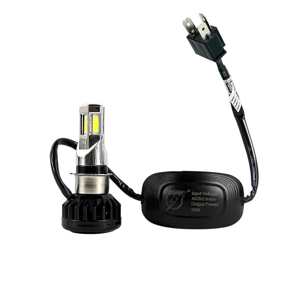 For Motorcycle Motorbike H4 H6 35W LED High Low Beam Headlight Front Light Bulb
