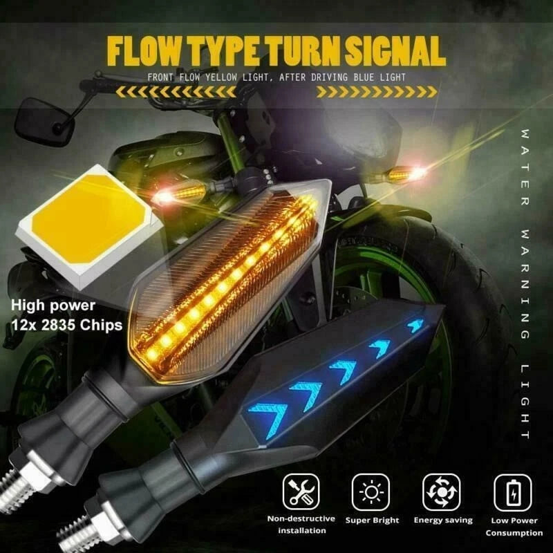 4 x Amber LED Indicators Blinkers For Yamaha Honda Suzuki Hyosung - TDRMOTO