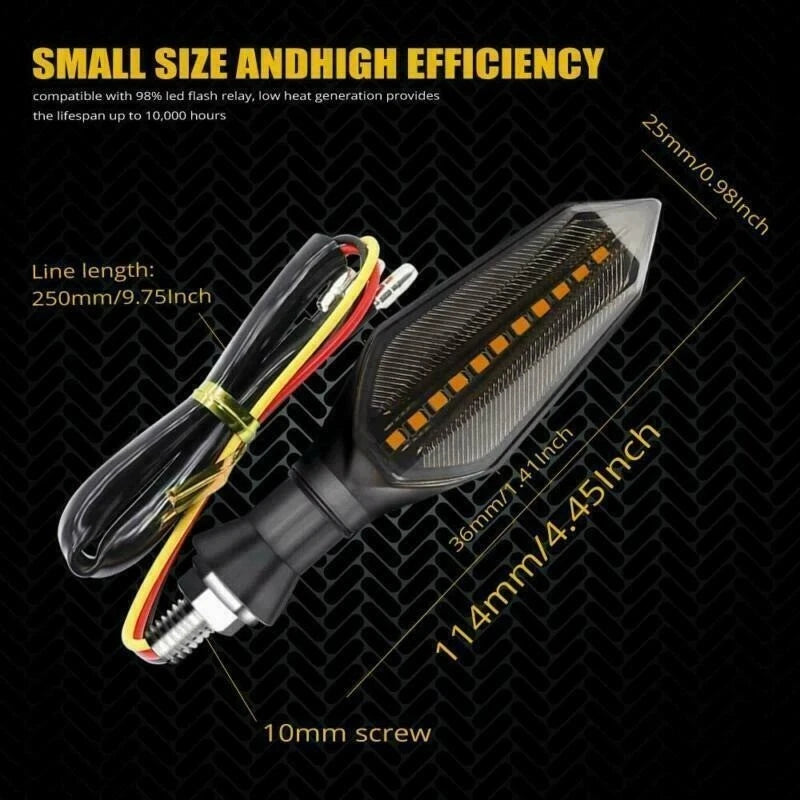 4 x Amber LED Indicators Blinkers For Yamaha Honda Suzuki Hyosung - TDRMOTO