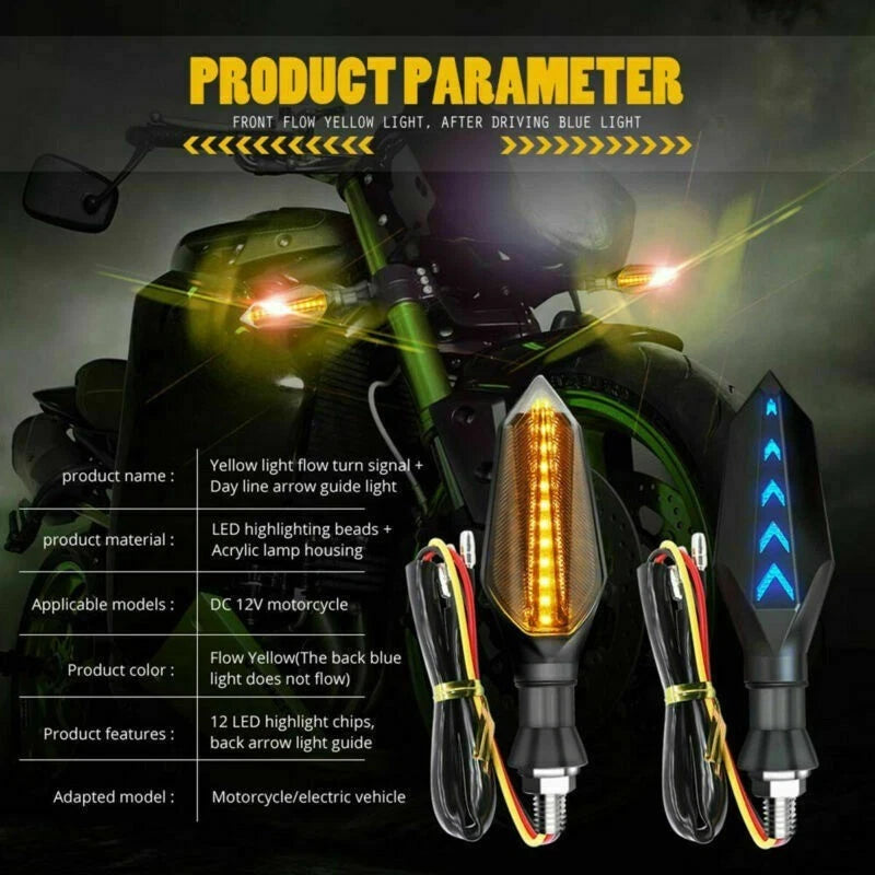 4 x Amber LED Indicators Blinkers For Yamaha Honda Suzuki Hyosung - TDRMOTO