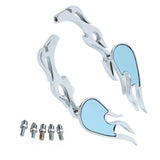 Flame Motorcycle Chrome Rear view Blue Mirror for Harley Yamaha Honda kawasaki Suzuki