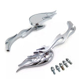 Flame Motorcycle Chrome Rear view Clear Mirror for Harley Yamaha Honda kawasaki Suzuki