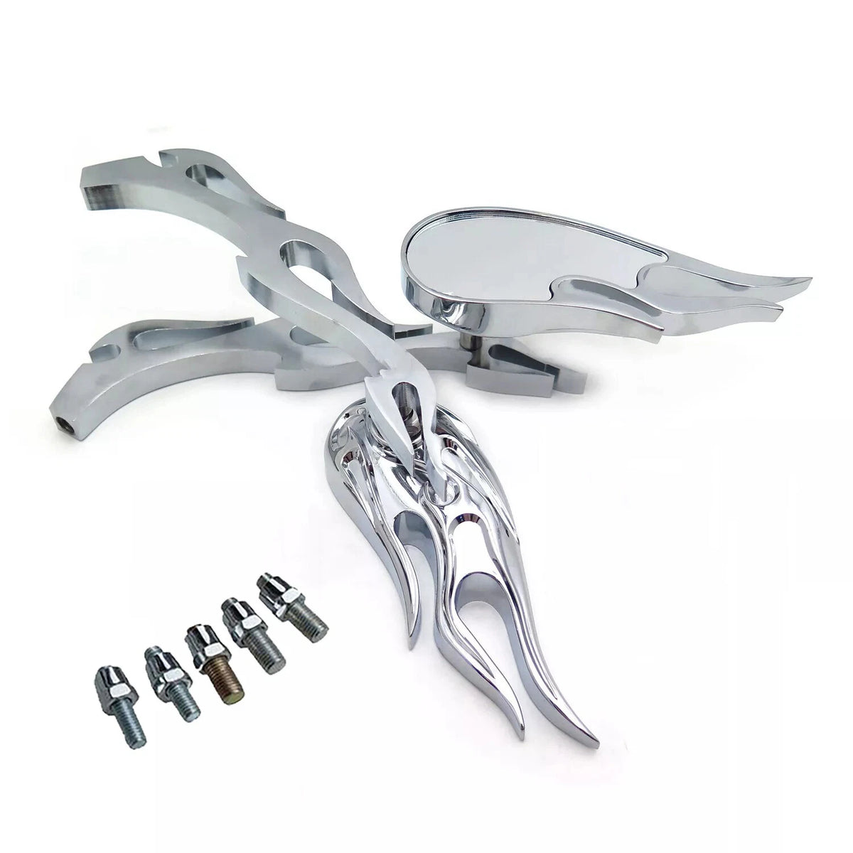Flame Motorcycle Chrome Rear view Clear Mirror for Harley Yamaha Honda kawasaki Suzuki