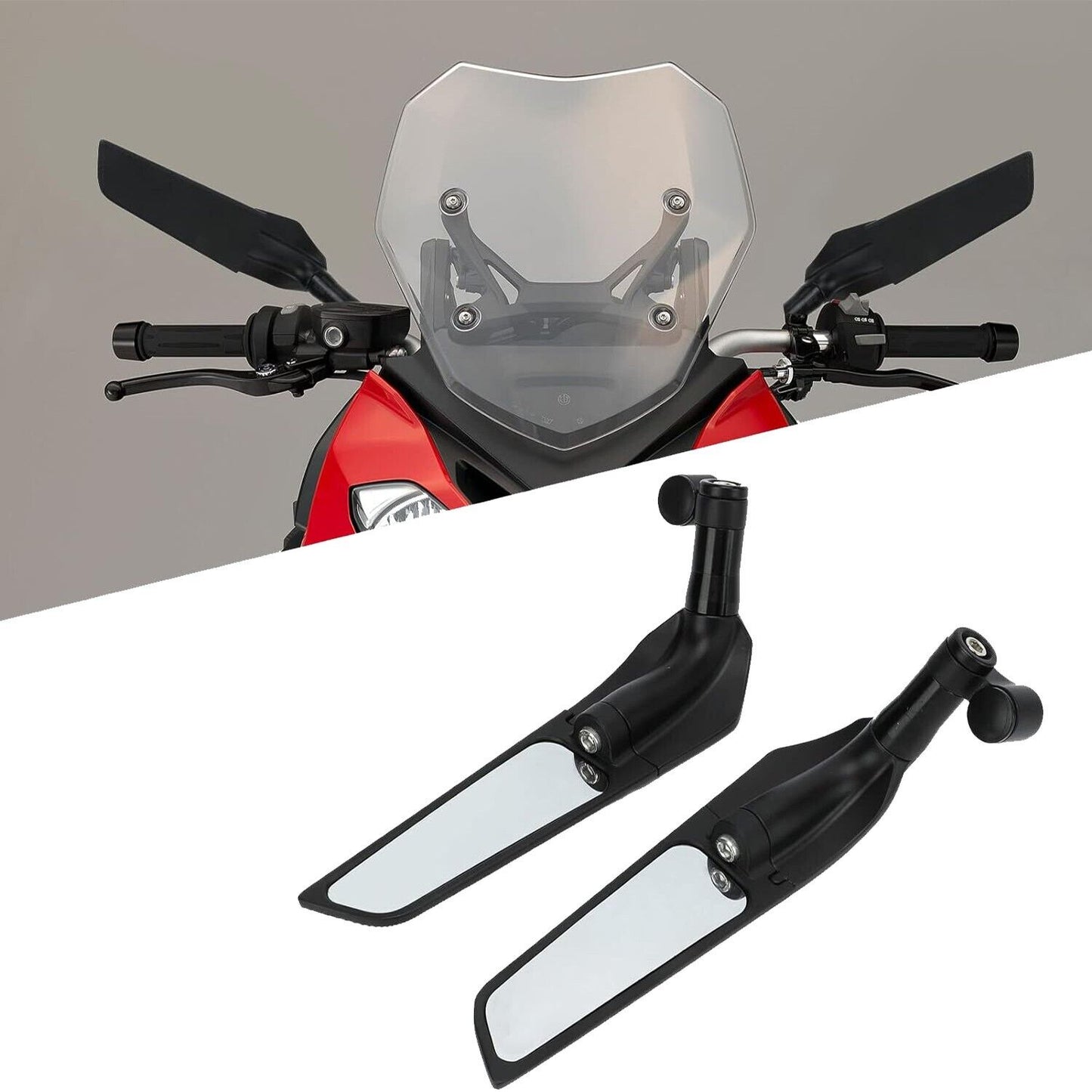 8mm 10mm Rear View Mirrors for Kawasaki Honda Suzuki KTM Motorbike Scooter