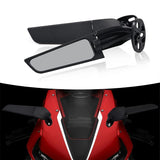 2x Wind Swivel Wing Rearview Side Mirror For Ninja 250 300 400 650 ZX6R CBR650R