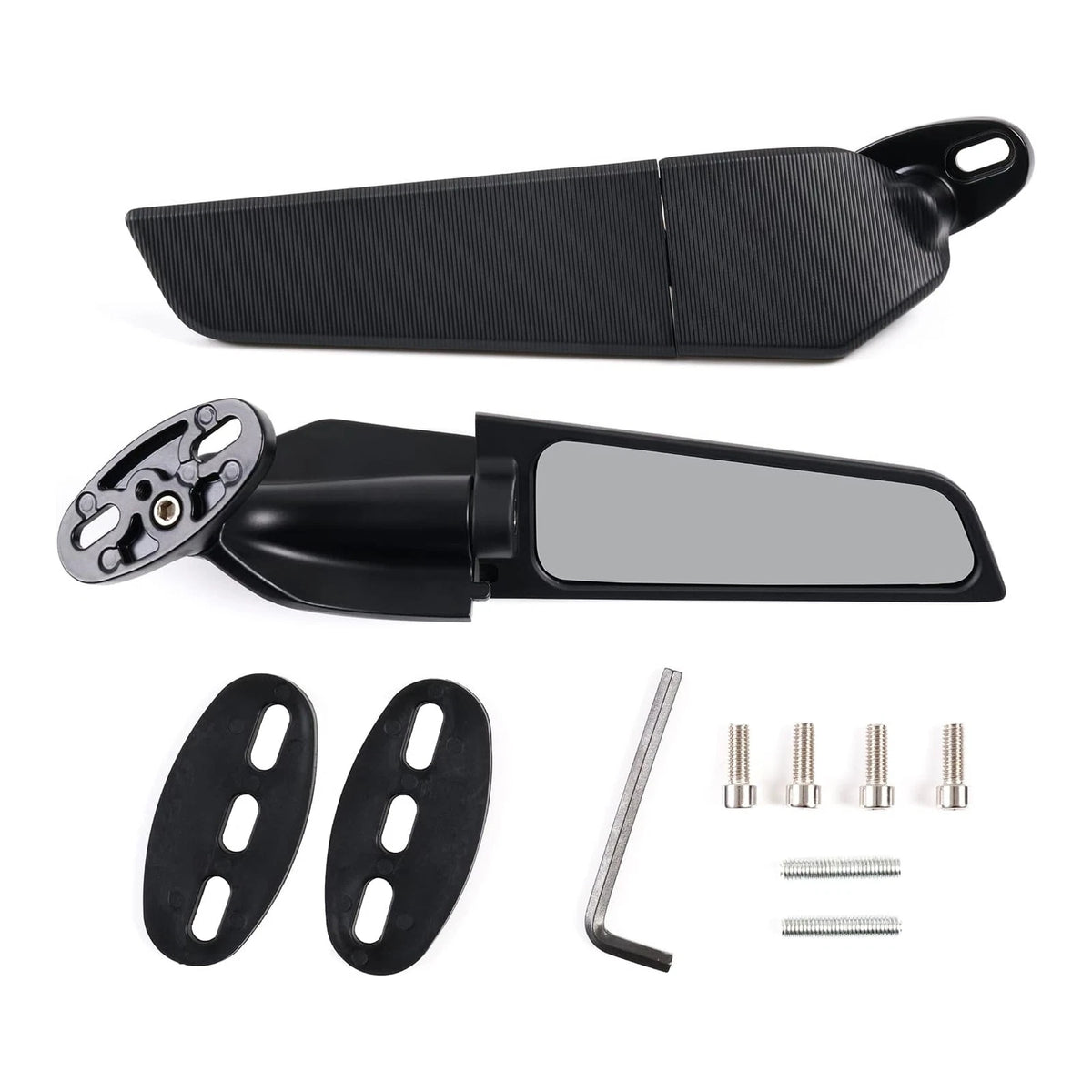 2x Wind Swivel Wing Rearview Side Mirror For Ninja 250 300 400 650 ZX6R CBR650R