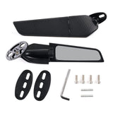 2x Wind Swivel Wing Rearview Side Mirror For Ninja 250 300 400 650 ZX6R CBR650R
