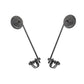 Motorcycle Cafe Racer Long Stem Black Clamp on 3" Round Mirror 22mm 7/8"- 1" Bar