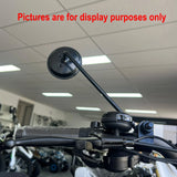 Motorcycle Cafe Racer Long Stem Black Clamp on 3" Round Mirror 22mm 7/8"- 1" Bar - TDRMOTO