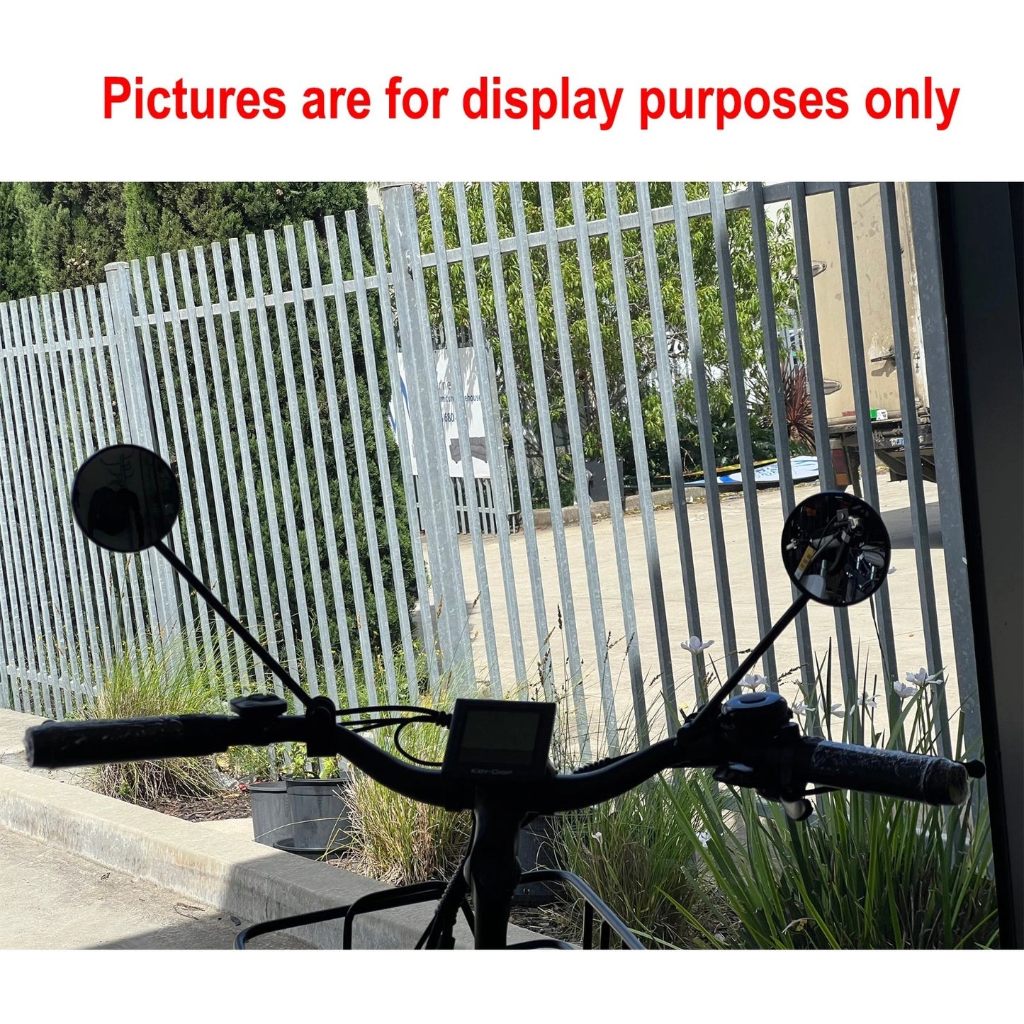 Motorcycle Cafe Racer Long Stem Black Clamp on 3" Round Mirror 22mm 7/8"- 1" Bar