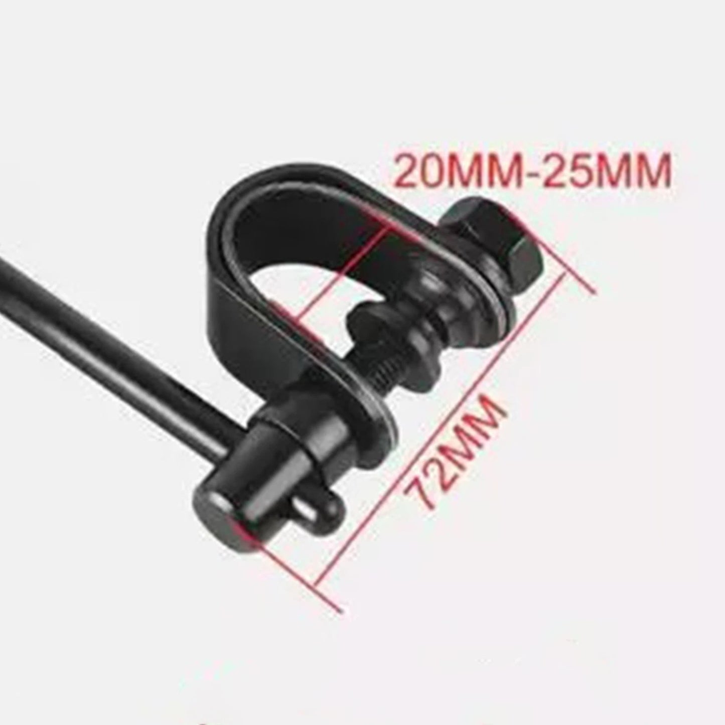 Motorcycle Cafe Racer Long Stem Black Clamp on 3" Round Mirror 22mm 7/8"- 1" Bar