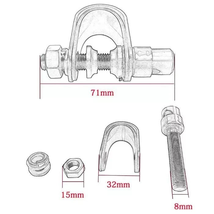 Motorcycle Cafe Racer Long Stem Black Clamp on 3" Round Mirror 22mm 7/8"- 1" Bar - TDRMOTO
