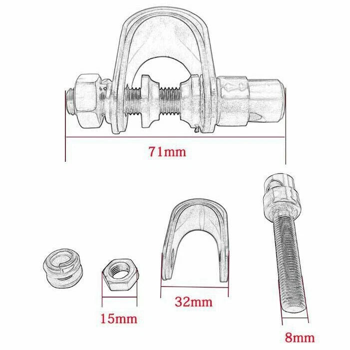 Motorcycle Cafe Racer Long Stem Black Clamp on 3" Round Mirror 22mm 7/8"- 1" Bar - TDRMOTO