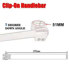 Universal 7/8'' Handlebars Clip-On 51 mm Fitk Tube Motorcycle Fit Cafe Racer - TDRMOTO