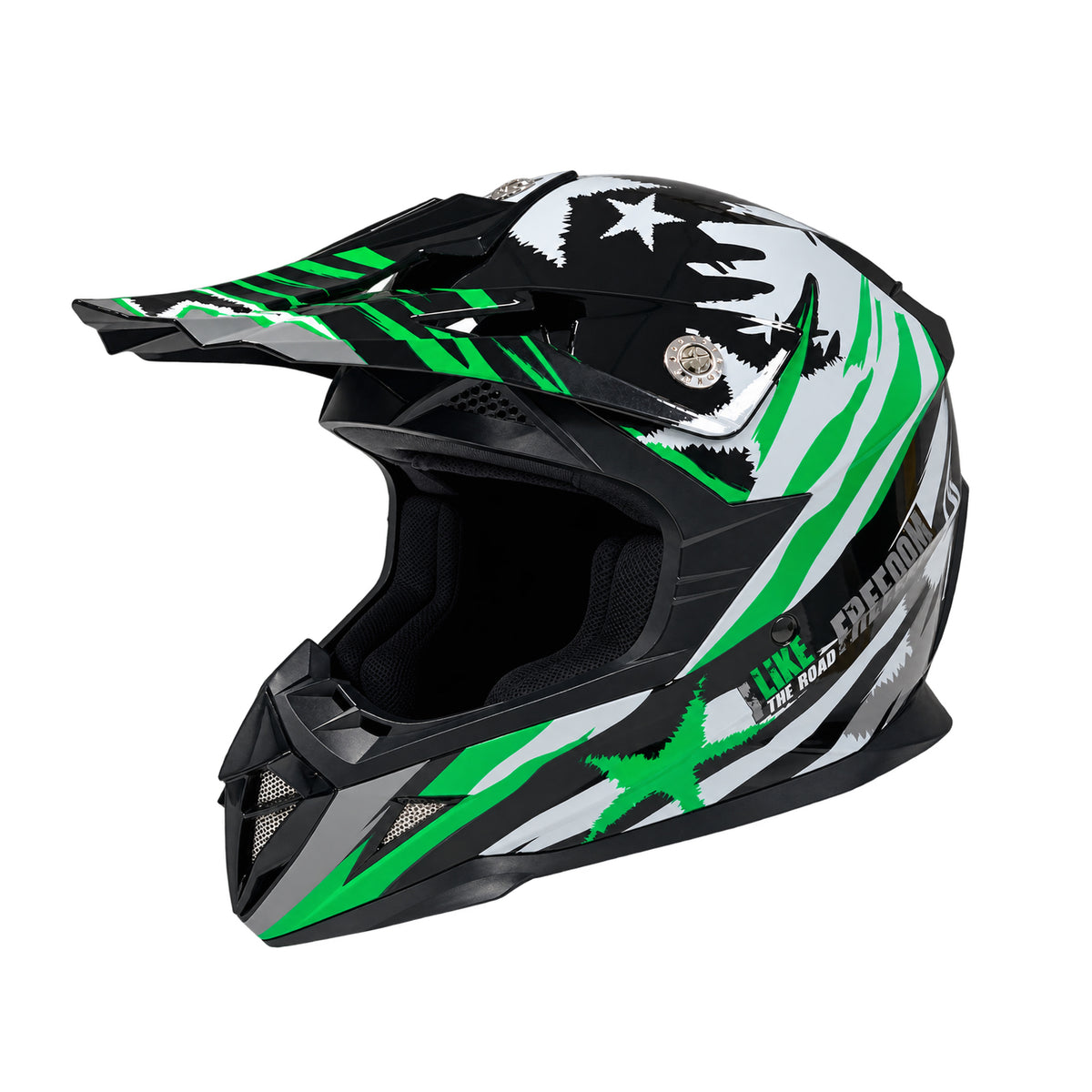 Green Motorcycle Helmet for Kids/Youth/Boy/Girl/Children