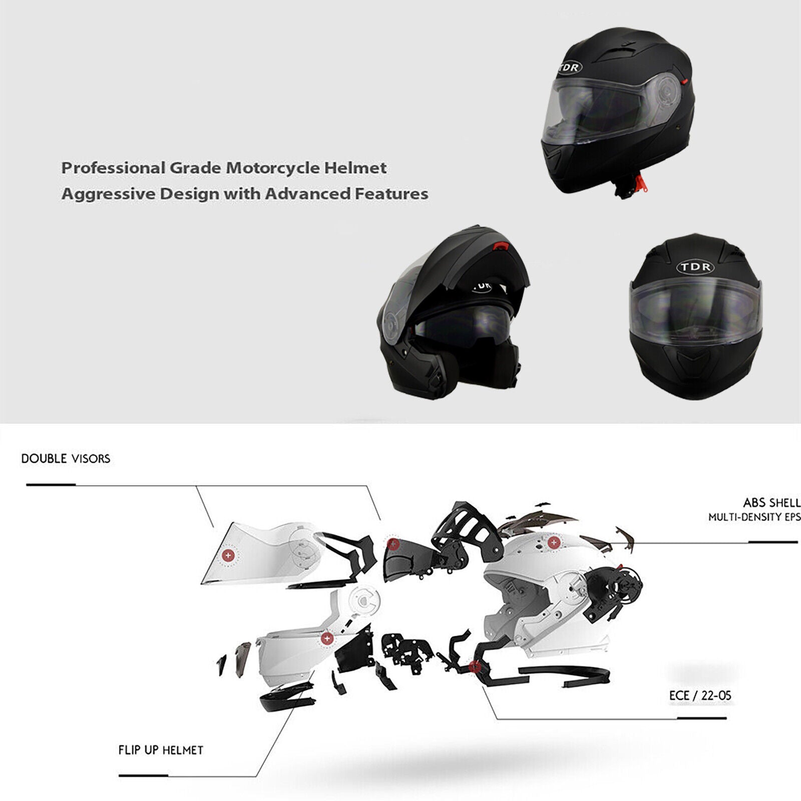 crivit motorcycle flip up helmet ECE Australian Approval FULL FACE Modular Flip Up Road Bike Motorcycle – TDRMOTO