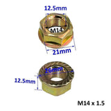 M14 x 1.5 E-Bike Hub Motor Axle Nuts & Washers Set 2 Nuts 2 Washers 1000W 1500W