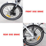 TDR 250W 20" Step-Through Orange Folding Electric Bike eBike Pedal Assist 10Ah/15Ah Battery - TDRMOTO