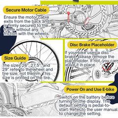 29" 48V 750W Rear Wheel Hub Motor Conversion Electric Bike Bicycle Kit Bagged Battery - TDRMOTO