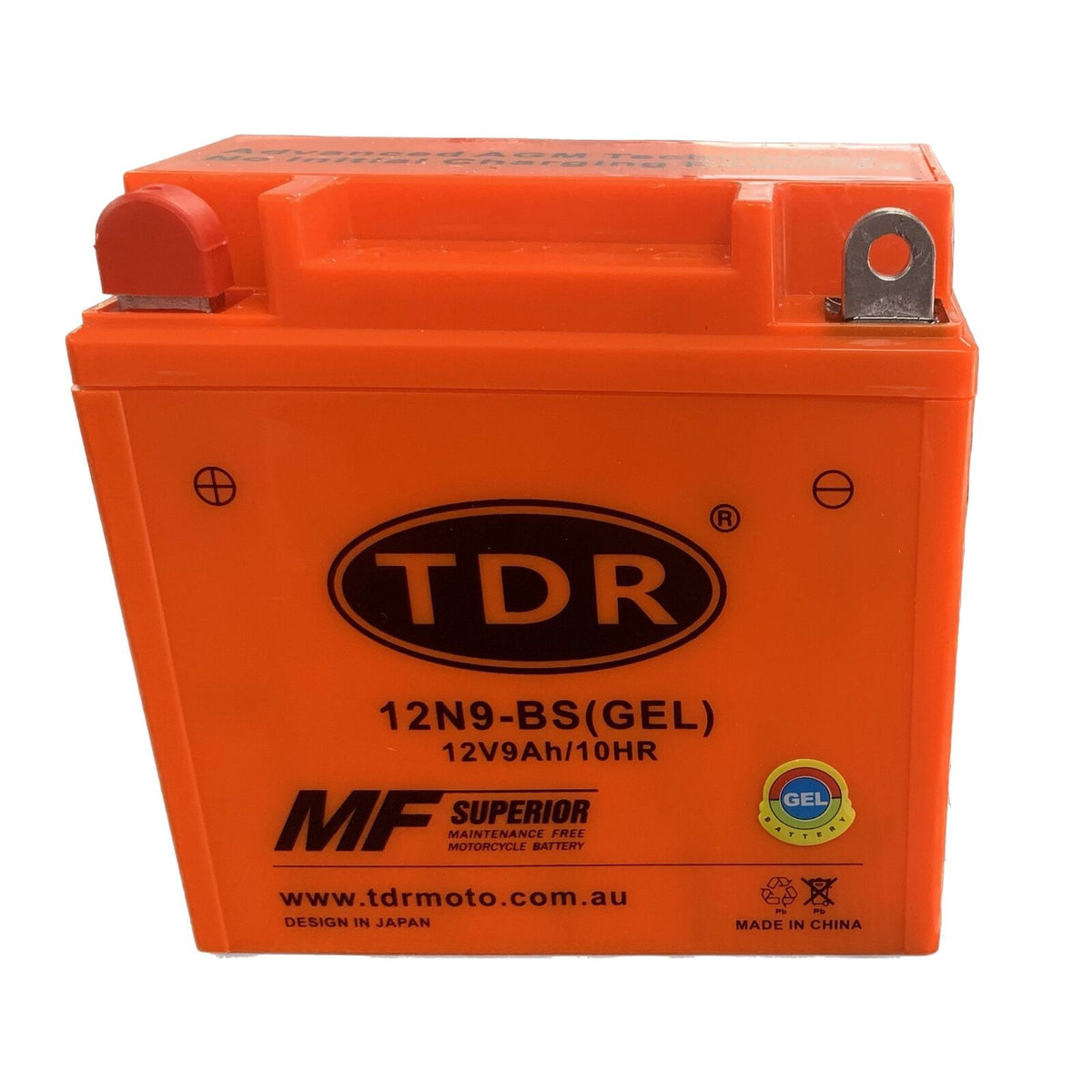 12N9-BS 12V 9Ah Motorcycle Gel Battery for Atomik ATV Quad Bike Buggy YB9-B - TDRMOTO