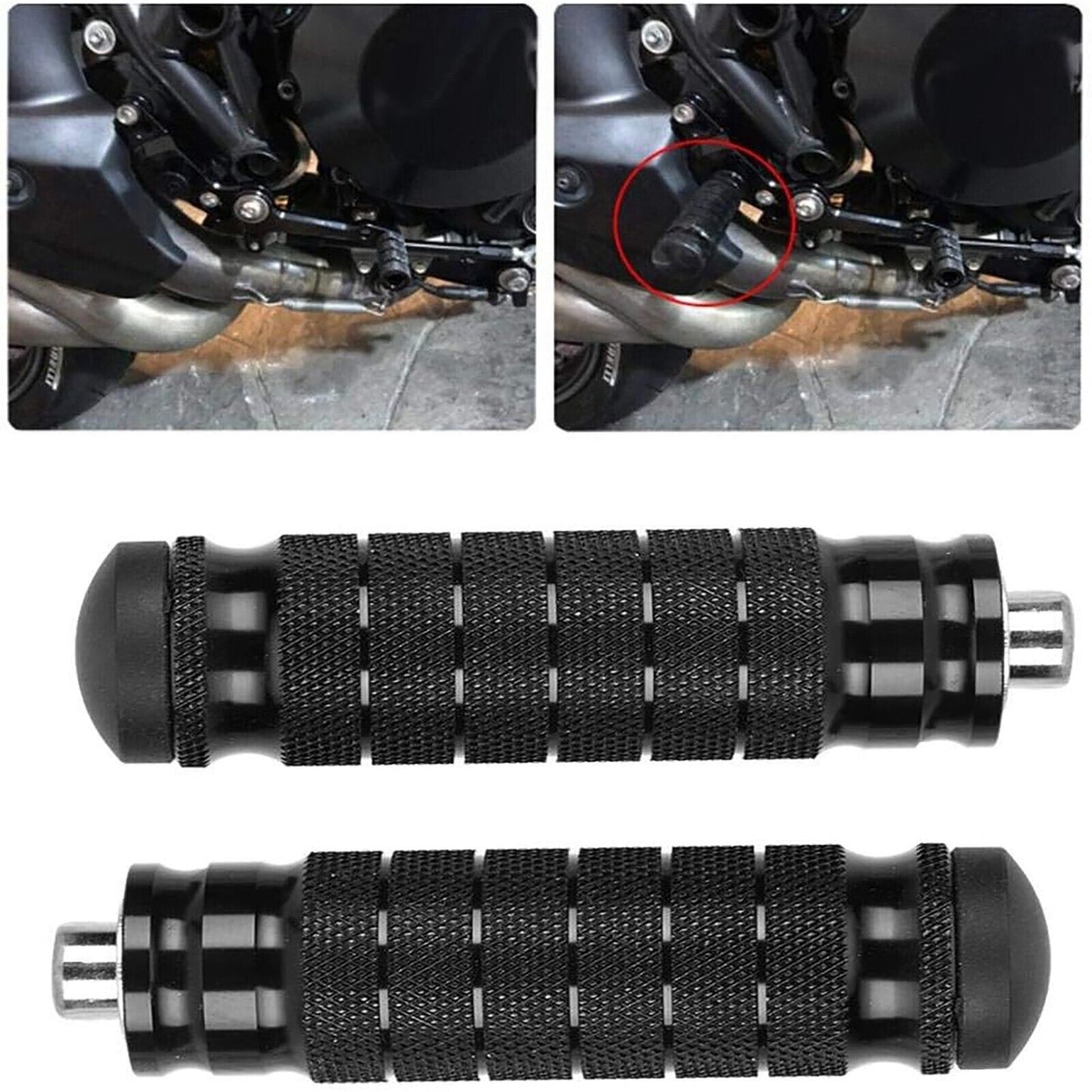 CNC Universal Motorcycle Bicycle Passenger Foot Pegs M8 Rearsets Rear Set  Footrests Footpeg Foot Rest Peg Pedals For Bike Install Hole 8mm