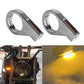 1 Pair Front Motorcycle LED Turn Signal Indicators with 41mm Fork Tubes Clamp Mount