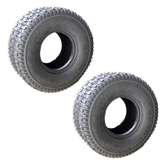 2x Ride on Mower Tyre 4 Ply Turf 15 x 6.00 - 6" inch Commercial Tubeless Tire