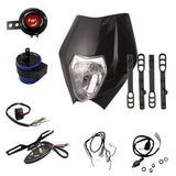 Dirt Bike Rec Reg Headlamp (Black) Tail Light Kit For Suzuki KTM Honda Enduro MX - TDRMOTO