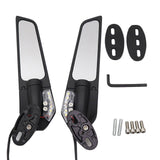 Motorcycle Adjustable Wind Swivel Wing Fin Rearview Side Mirror For Honda Suzuki Kawasaki - TDRMOTO