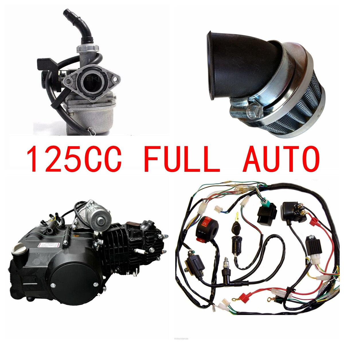 125cc Fully Auto Automatic Engine Motor Electric Start 70cc ATV Quad Dirt Bike - TDRMOTO