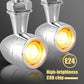 2x 8mm Amber Mini LED Indicators Turn Signal Blinkers Vintage Billet Type