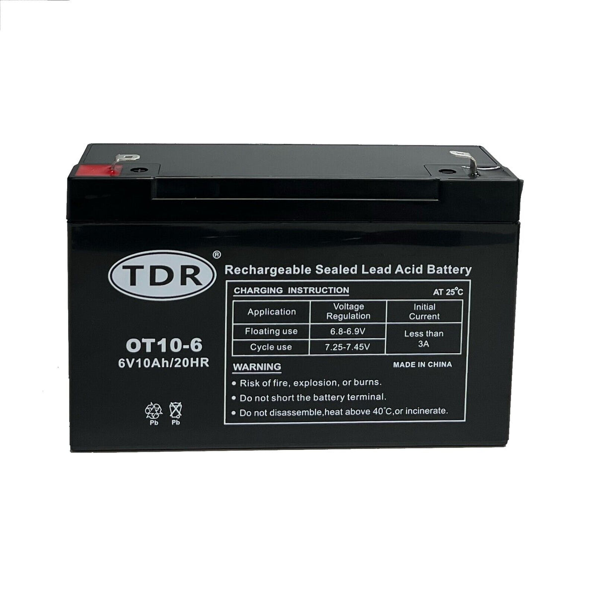 6V 10AH AGM Deep Cycle Battery SLA Sealed UPS Alarm Toy Replace 4Ah 5Ah 6Ah 7Ah 9Ah - TDRMOTO