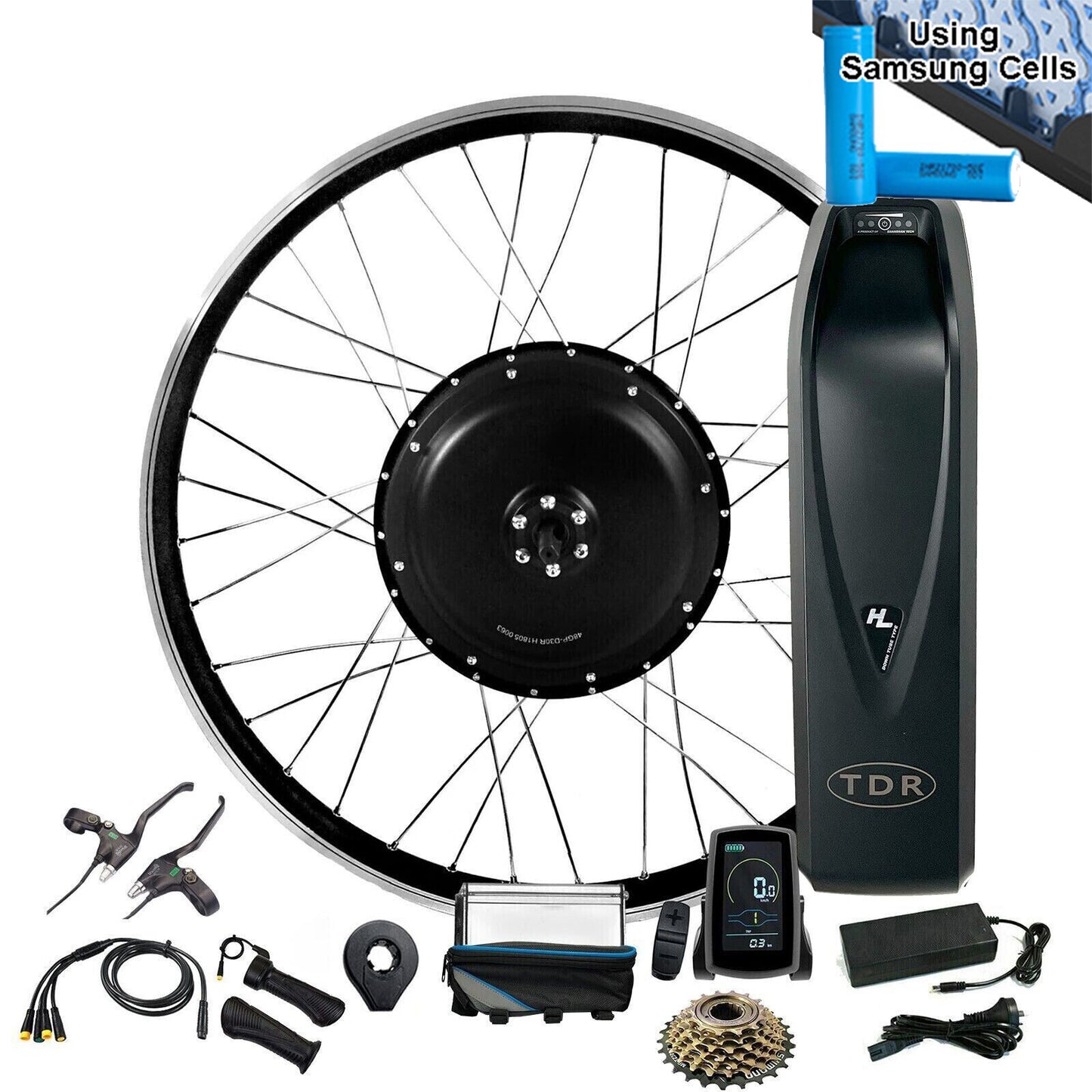 2000W 28''/29''/700C EBike Bicycle Conversion Kit 52V, Samsung Cell 20A Battery