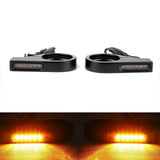 1 Pair Front Motorcycle LED Turn Signal Indicators with 41mm Fork Tubes Clamp Mount - TDRMOTO