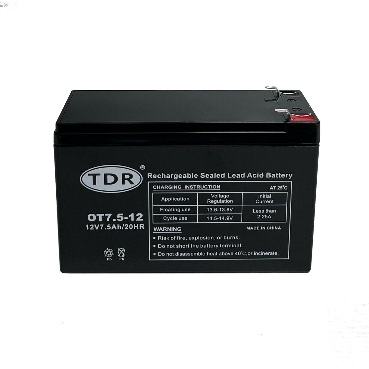 12V 7AH 7.5AH TDR AGM Deep Cycle AGM Alarm UPS Spot Light Alarm Cooter Battery - TDRMOTO