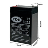 6V 4.5Ah SLA Battery to suit Rechargeable Fans & Power Packs - TDRMOTO