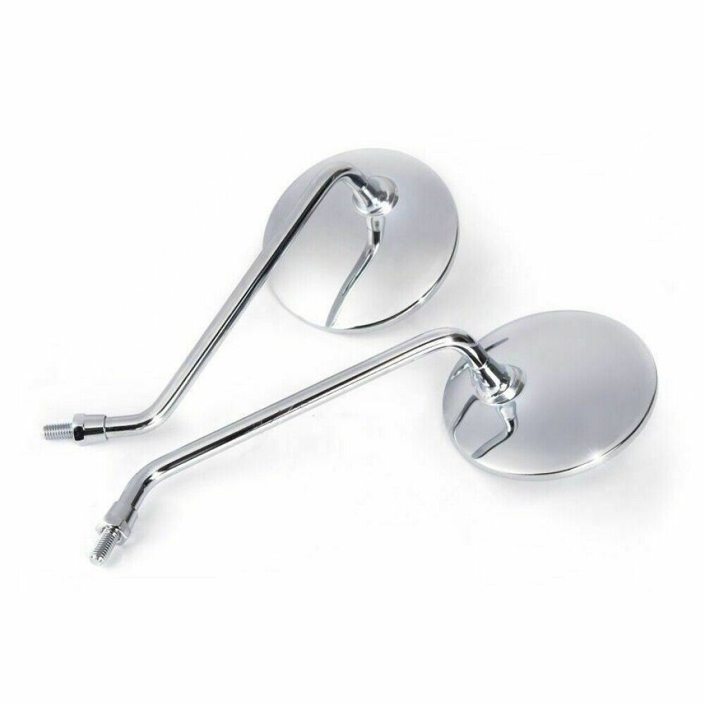Chrome Rear View Mirror 8mm 10mm For Motorbike Motorcycle Universal Fitment
