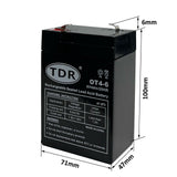 TDR 6V 4AH SLA Rechargeable battery 6volt Sealed Lead Toy Electric UPS Alarm - TDRMOTO