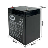 12V AGM Deep Cycle Battery SLA Sealed Solar Power Scooter Toys Alarm eBike 5AH - TDRMOTO